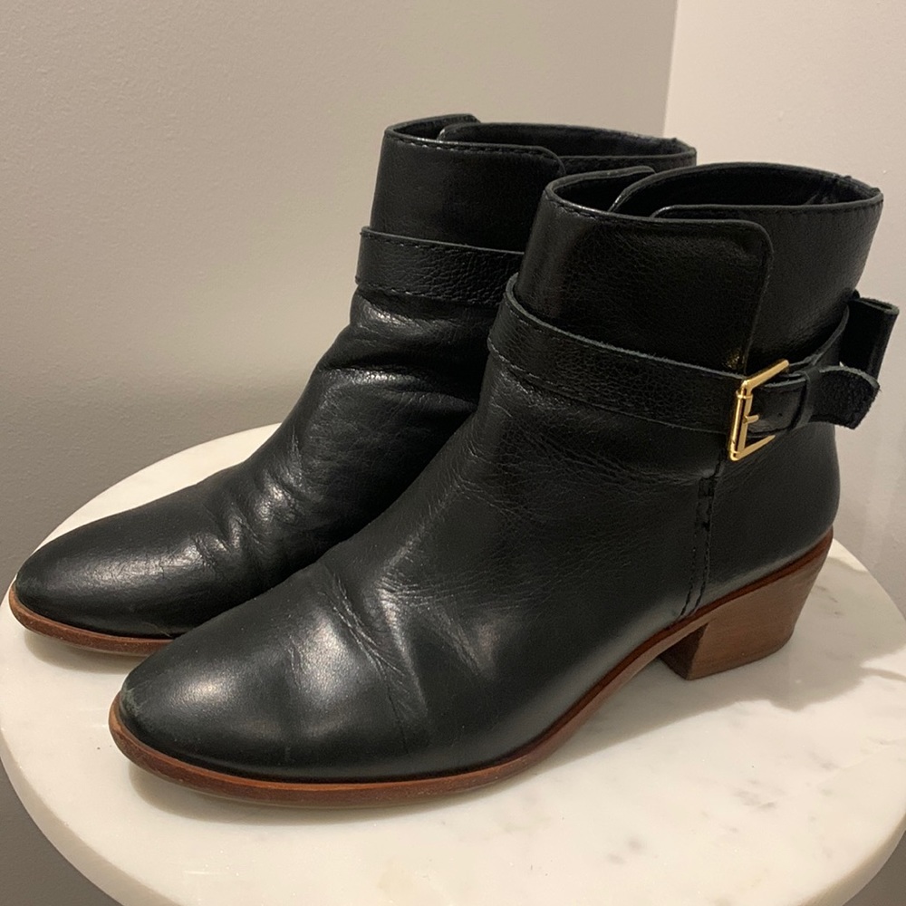 Kate Spade Black Leather Booties, Size 7.5